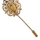 Dolce & Gabbana Elegant Gold Tone Silver Pin Brooch