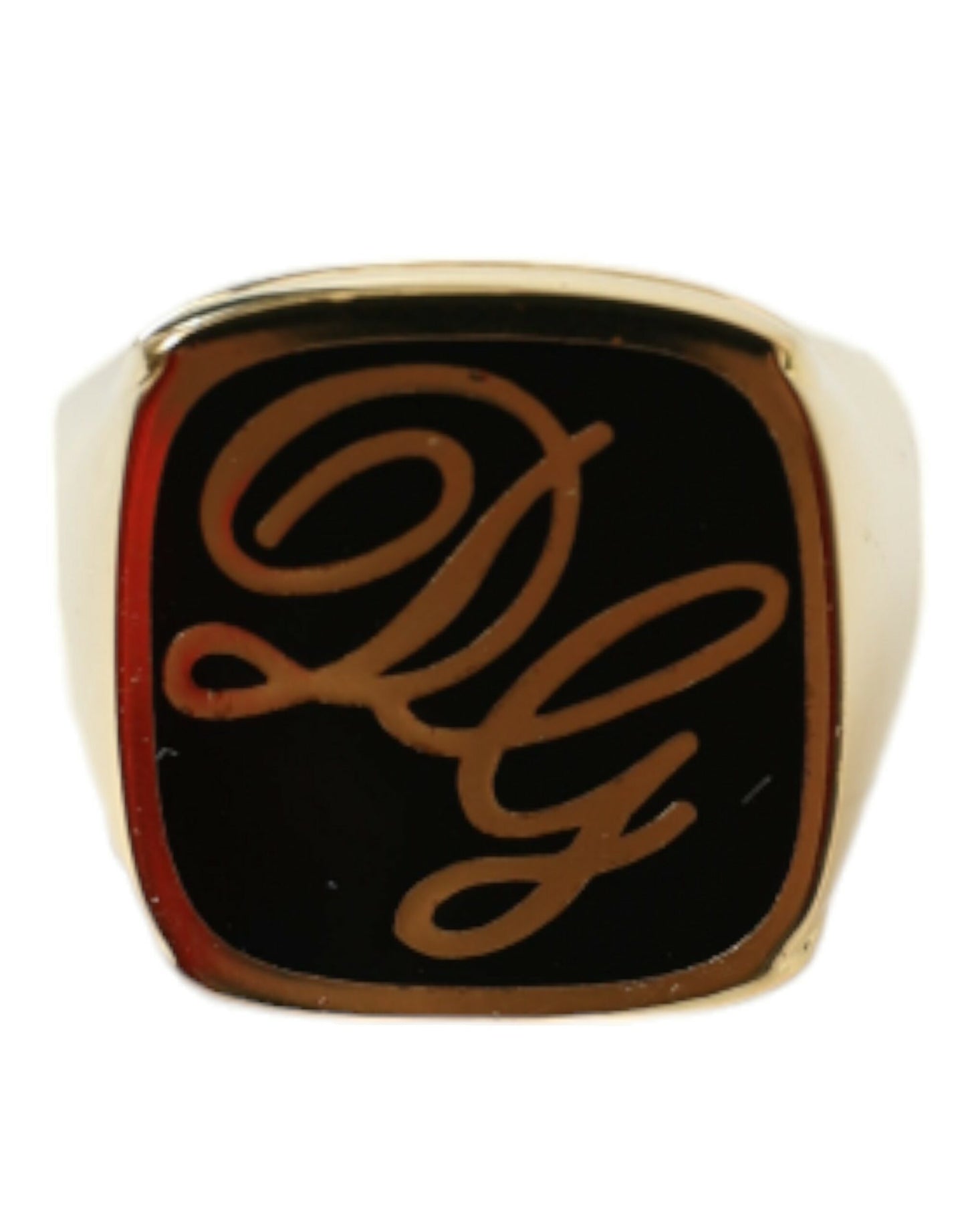 Dolce & Gabbana Elegant Gold Plated Logo Engraved Ring