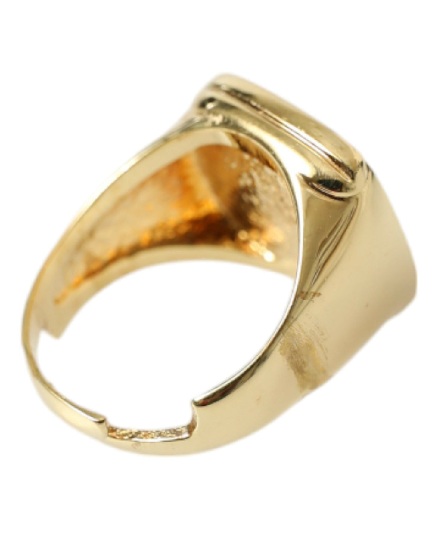 Dolce & Gabbana Elegant Gold Plated Logo Engraved Ring