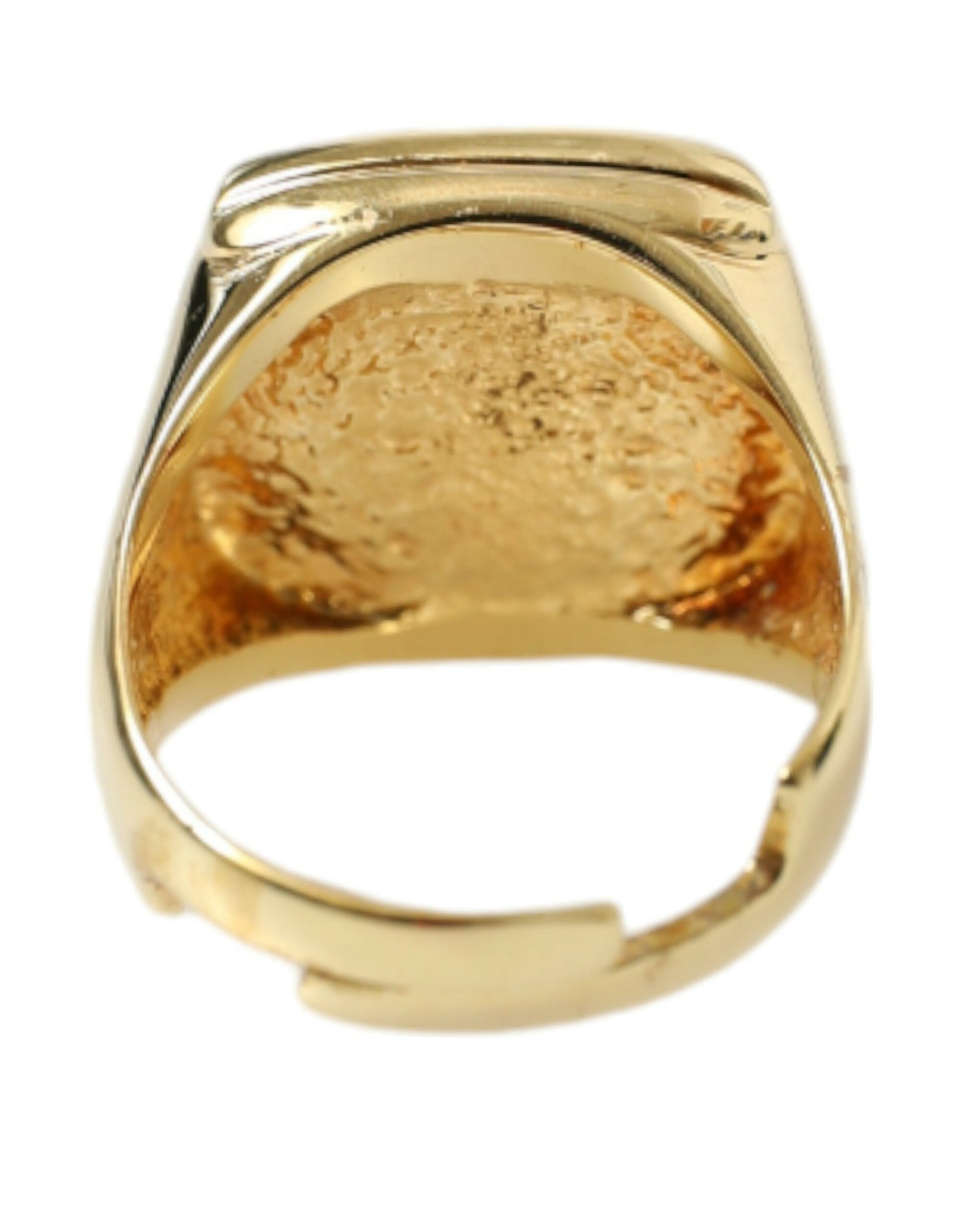 Dolce & Gabbana Elegant Gold Plated Logo Engraved Ring