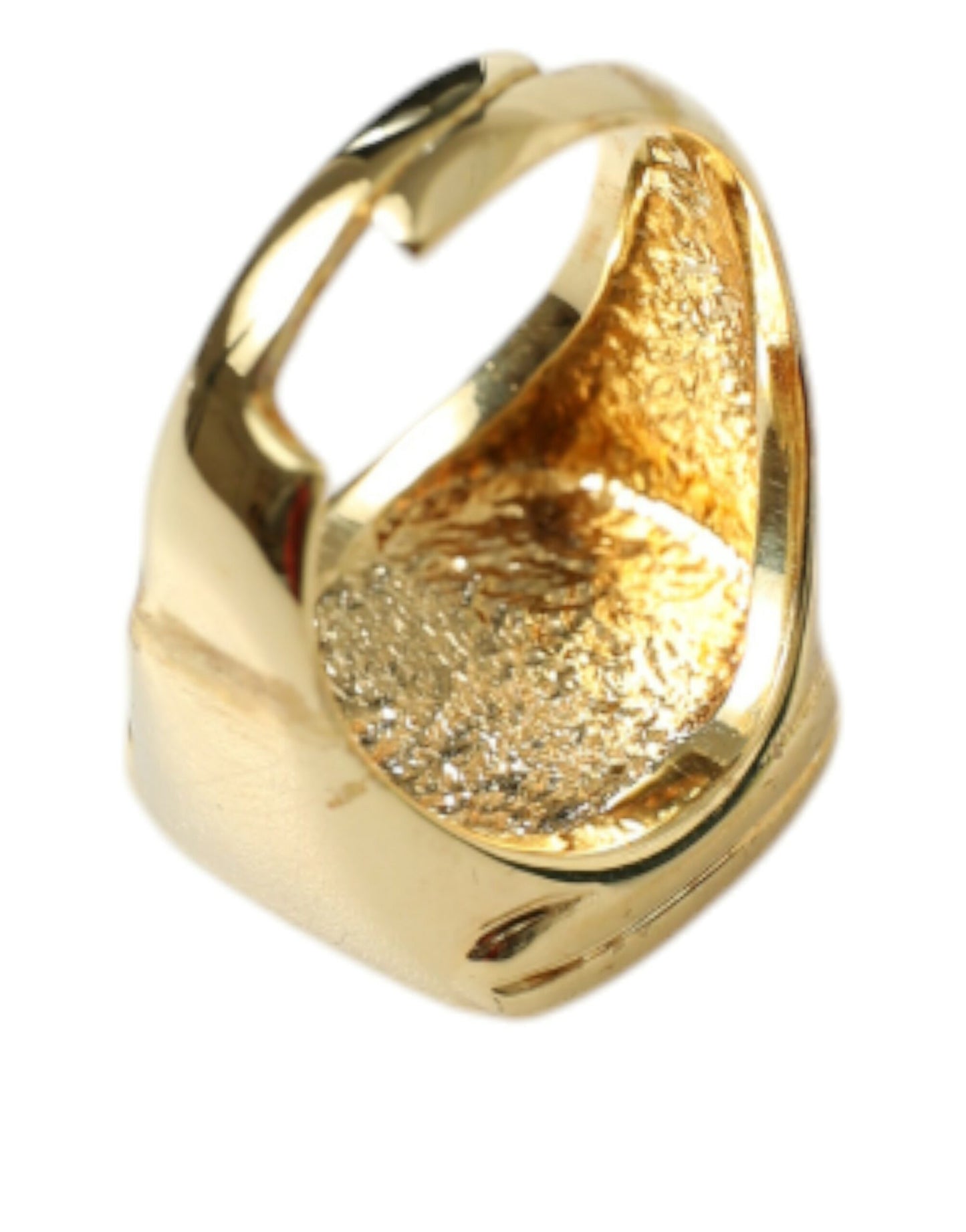 Dolce & Gabbana Elegant Gold Plated Logo Engraved Ring