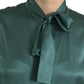 Dolce & Gabbana Elegant Dark Green Silk Blouse Top