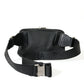 Dolce & Gabbana Sleek Black Canvas Belt Bag