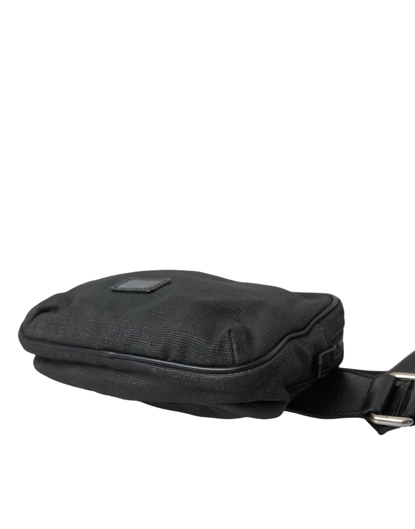 Dolce & Gabbana Sleek Black Canvas Belt Bag