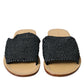 Dolce & Gabbana Chic Monochrome Raffia Slides