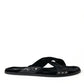 Dolce & Gabbana Elegant Black Cross Strap Slide Sandals