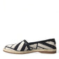 Dolce & Gabbana Chic Striped Luxury Leather Espadrilles