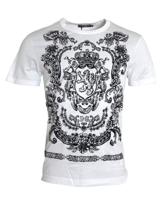 Dolce & Gabbana Elegant White Cotton Crew Neck Tee