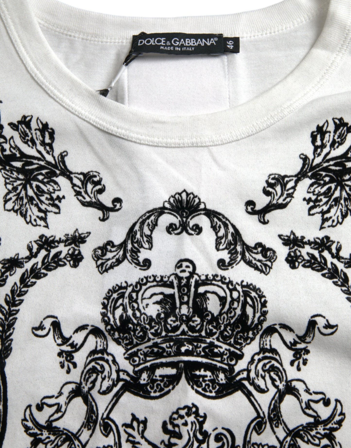 Dolce & Gabbana Elegant White Cotton Crew Neck Tee