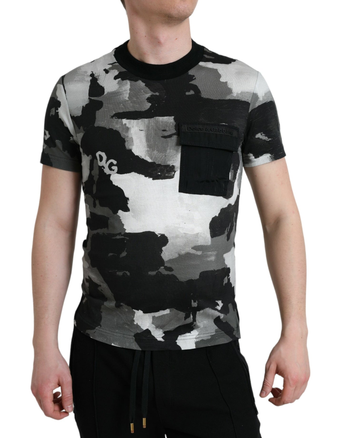 Dolce & Gabbana Multicolor Camouflage Crew Neck Tee