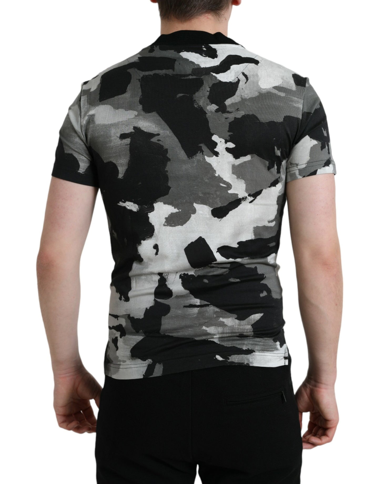 Dolce & Gabbana Multicolor Camouflage Crew Neck Tee