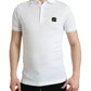 Dolce & Gabbana Elegant White Cotton Polo Tee with Logo Patch