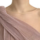 Dolce & Gabbana Lilac One-Shoulder Pleated Designer Dress