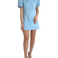 Dolce & Gabbana Elegant Sky-Blue Floral Jacquard Mini Dress