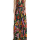 Dolce & Gabbana Chic Floral Maxi Slip Dress in Multicolor Silk