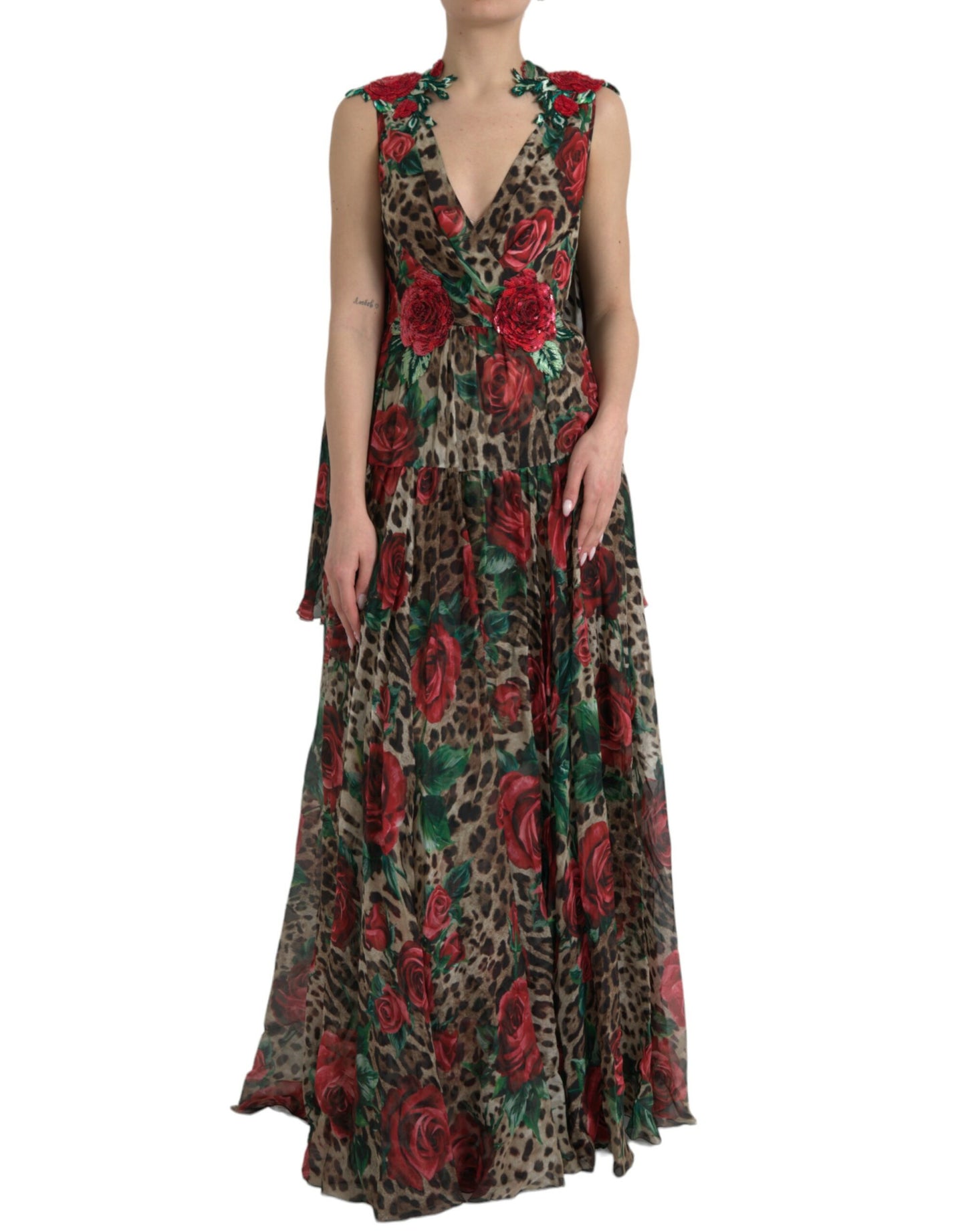 Dolce & Gabbana Multicolor Silk Maxi Evening Dress