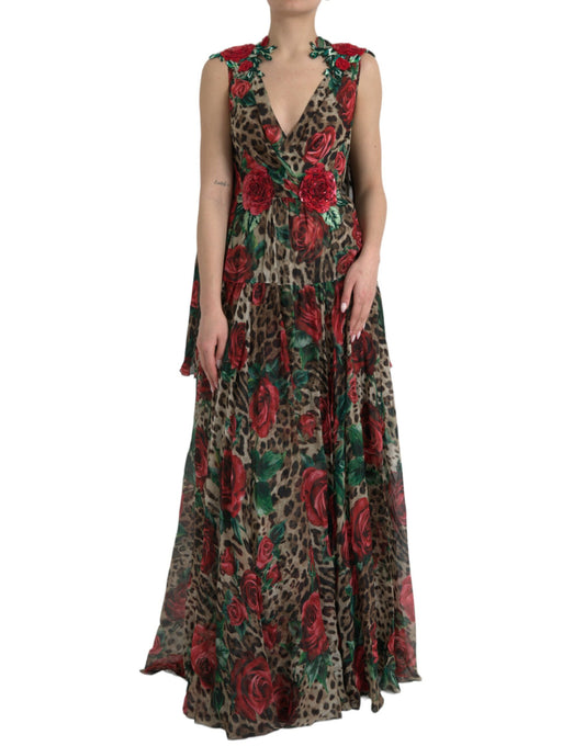 Dolce & Gabbana Multicolor Silk Maxi Evening Dress