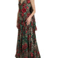 Dolce & Gabbana Multicolor Silk Maxi Evening Dress