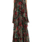 Dolce & Gabbana Multicolor Silk Maxi Evening Dress