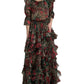 Dolce & Gabbana Ethereal Floral & Leopard Print Maxi Gown