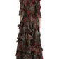 Dolce & Gabbana Ethereal Floral & Leopard Print Maxi Gown