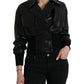 Dolce & Gabbana Elegant Black Leather Blouson Jacket