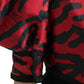 Dolce & Gabbana Black Red Patterned Cropped Coat Jacket