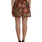 Dolce & Gabbana Maroon Floral Jacquard Mini Skirt