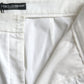 Dolce & Gabbana White High Waist Cotton Hot Pants