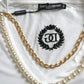 Dolce & Gabbana Elegant White Cotton Tee with Necklace Detail