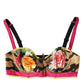 Dolce & Gabbana Floral Silk Blend Bustier Crop Top