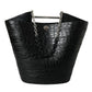 Balenciaga Elegant Black Crocodile Leather Maxi Bucket Bag