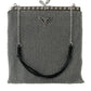 Prada Elegant Silver Mesh Shoulder Evening Bag