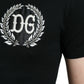 Dolce & Gabbana Black Logo Embroidery Crewneck Short Sleeve T-shirt