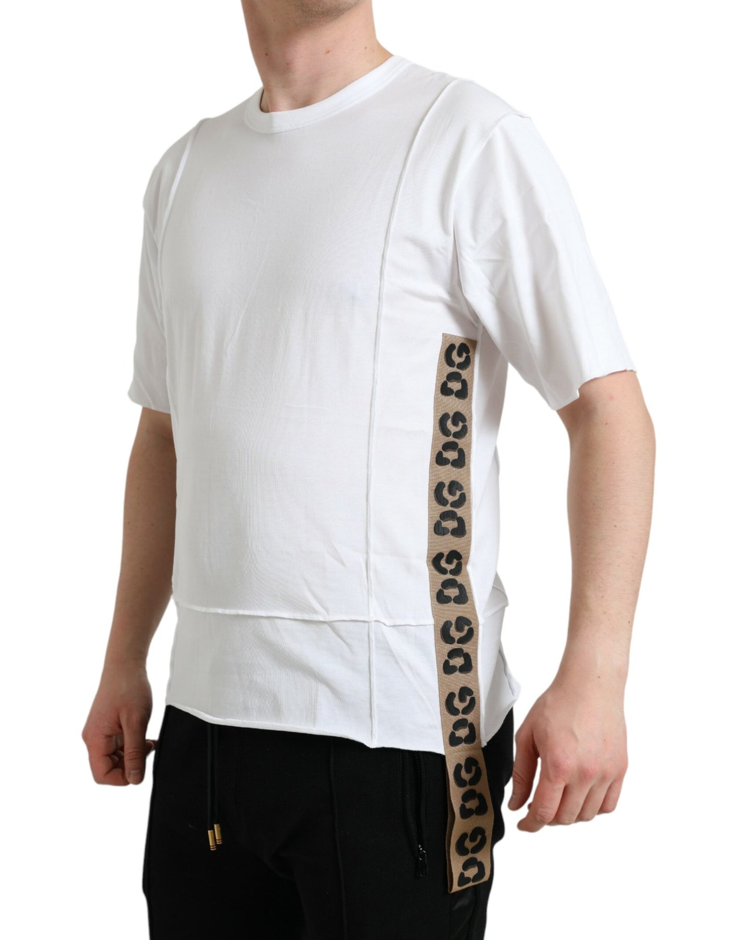 Dolce & Gabbana White Logo Crew Neck Short Sleeves T-shirt