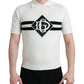 Dolce & Gabbana White DG Logo Collared Henley Shirt T-shirt