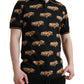 Dolce & Gabbana Black Car Print Short Sleeve Polo T-shirt