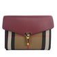 Burberry Macken Small Crimson House Check Leather Crossbody Bag