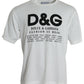 Dolce & Gabbana White Graphic Print Cotton Crew Neck T-shirt