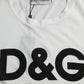 Dolce & Gabbana White Graphic Print Cotton Crew Neck T-shirt