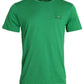 Dolce & Gabbana Green Logo Patch Cotton Crew Neck T-shirt