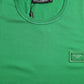 Dolce & Gabbana Green Logo Patch Cotton Crew Neck T-shirt