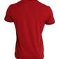 Dolce & Gabbana Red Logo Patch Cotton Crew Neck T-shirt