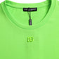 Dolce & Gabbana Neon Green Embossed Logo Crew Neck T-shirt