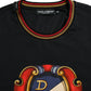 Dolce & Gabbana Black Logo Print Cotton Crew Neck T-shirt