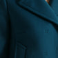 Dolce & Gabbana Blue Trench Wool Cashmere Short Coat Jacket