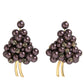 Dolce & Gabbana Purple Grape Pearl Sicily Gold Brass Floral Clip On Earrings