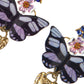 Dolce & Gabbana Gold Purple Crystal Butterfly Heart Locket Earrings