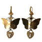 Dolce & Gabbana Gold Purple Crystal Butterfly Heart Locket Earrings