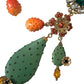 Dolce & Gabbana Green Cactus Crystal Clip On Jewelry Dangling Earrings